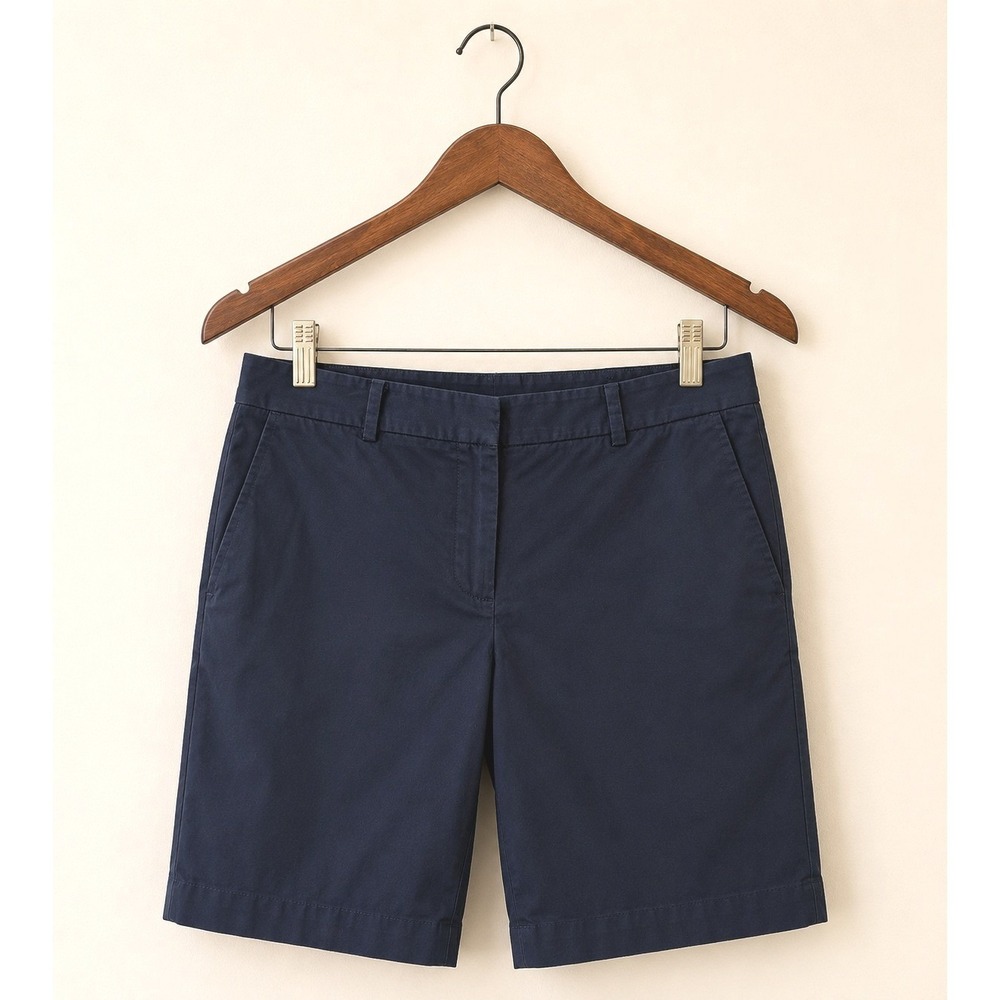 Brooks Brothers Womens Navy Blue Stretch Cotton Chino Shorts Sz 6 Preppy Classic